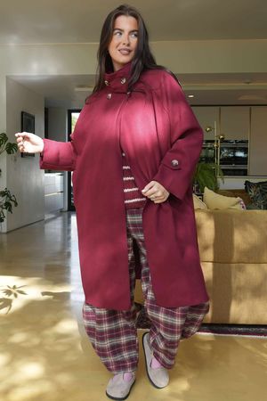 Sonn Funnel Neck Coat Burgundy